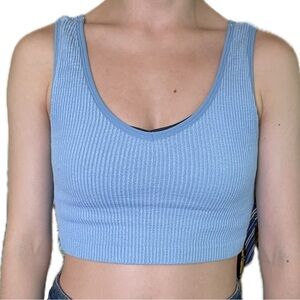 Forever 21 Blue ribbed crop tank
